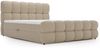 GRAINGOLD Modo Boxspringbett 200x200, mit gepolstertes Kopfteil, Doppelbett mit zwei Bettkästen, Velour-Stoff, Dunkelbeige Bild 2