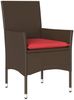 vidaXL Gartenstühle mit Kissen 2 Stk. Braun Poly Rattan 368116 Bild 4