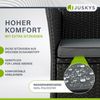 Juskys 'Monaco' 2-Sitzer Gartenbank mit Tisch und Kissen, Polyrattan schwarz, 133 × 63 × 84 cm Bild 5