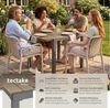 tectake Gartentisch Outdoor-Esstisch aus Aluminium für 4-6 Personen, 80–120 x 80 x 74 cm (Balkontisch Inca, 1-St, in schwarz/braun), Lamellen in Holzoptik, wetterfest und UV-beständig, höhenverstellbar Bild 2