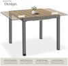 tectake Gartentisch Outdoor-Esstisch aus Aluminium für 4-6 Personen, 80–120 x 80 x 74 cm (Balkontisch Inca, 1-St, in schwarz/braun), Lamellen in Holzoptik, wetterfest und UV-beständig, höhenverstellbar Bild 3