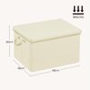 Woltu Aufbewahrungsbox (3 St, Set), mit Deckel, mit Griffen, faltbar, Creme Bild 2