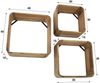 Wandregal 3er-Set Akazienholz massiv, modern quadratisch, Natur, einzigartiges Design Bild 3