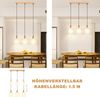 ZMH Pendelleuchte aus weißem Holz, Durchmesser 47 cm, E14, Vintage-Stil, rustikaler Lampenschirm aus Stoff, Hängelampe für Restaurant, Küche, Wohnzimmer, Büro Bild 2