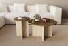 Modern Coffee Table Set (2 Pieces), Walnut & Travertine, Big: 70 x 40 x 70 cm, Small: 40 x 47 x 40 cm | 100% Melamine Coated Chipboard | Stylish & Functional Design Bild 3