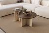 Modern Coffee Table Set (2 Pieces), Walnut & Travertine, Big: 70 x 40 x 70 cm, Small: 40 x 47 x 40 cm | 100% Melamine Coated Chipboard | Stylish & Functional Design Bild 2