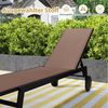 COSTWAY Gartenliege, 1 St, Liegestuhl mit Rollen, 6-stufig verstellbar Bild 4
