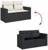 vidaXL 12-tlg. Garten-Sofagarnitur mit Kissen Schwarz Poly Rattan 3256679 Bild 3