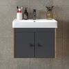 Roomart ADA Badmöbel Set– 2-teiliges Badezimmermöbel Set- Waschbecken mit Unterschrank - H 42 x B 35 x T 60 cm • Anthrazit-Eiche Bild 3