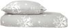 Schiesser Winter Bettwäsche Set Skadi mit weißen Schneeflocken auf superweichem Feinbiber, Farbe:Grau, Größe:155x220 cm Bild 2