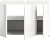 furnling Waschbeckenunterschrank Vera 82 cm breit, weiß hochglanz, 3-türig, grifflos, mit Siphon-Ausschnitt Bild 3
