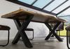 Baumtisch Sheesham 220x100x77 natur gebeizt / X-Beine anthrazit glänzend FREEFORM 5 Bild 3