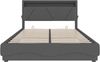 Polsterbett 140×200 cm mit LED, USB-C und Bettkasten, Samt in Dunkelgrau Bild 4