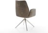 Esszimmerstuhl Zoa-Flex Mikrofaser Taupe Vintage Kreuzgestell breit Edelstahl Taschenfederkern Bild 5