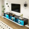 Schwarz-weißer TV-Schrank, 180 cm lang, Hochglanzoberfläche, mit 16-farbiger LED-Beleuchtung, wandmontierbar Bild 4