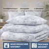 ZIRVEHOME Bettwäsche Baumwolle Bettbezug weiß mit grau Florales Muster Melody, Renforce, 3 teilig, 200x200 Baumwolle Bettbezug weiß Grau Florales Muster Bild 4