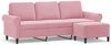 vidaXL 3-Sitzer-Sofa mit Hocker Rosa 180 cm Samt 3201218 Bild 2