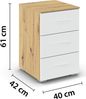 rauch Aditio Box, Nachttisch, 3 Schubladen, mit Softclose-Funktion, Farbe Weiß/Eiche Artisan, BxHxT 40x61x42cm Bild 4