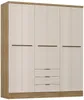 Vente-unique - PEROLI Wardrobe and walk-in wardrobe Holz, Platte BeigeBeige - B 46,5 cm x H 206 cm x L 180 cm Bild 2