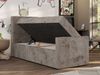 Boxspringbett 90x200 TILIO DUO inkl. Bettkasten & 7-Zonen Multipocket-Matratze, Modernes Jugendbett, Einzelbett - Hellbraun Cord - H3 - Links Bild 4