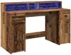 vidaXL LED-Schreibtisch Altholz-Optik 140x55x91 cm Holzwerkstoff 3309427 Bild 5