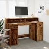 vidaXL LED-Schreibtisch Altholz-Optik 140x55x91 cm Holzwerkstoff 3309427 Bild 3