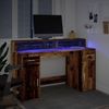 vidaXL LED-Schreibtisch Altholz-Optik 140x55x91 cm Holzwerkstoff 3309427 Bild 4