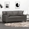 vidaXL Zierkissen 2er-Set, 40x40 cm, Grau, Kunstleder Bild 2