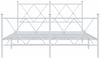 vidaXL Bettgestell mit Kopf- und Fußteil Metall Weiß 137x190 cm 376568 Bild 4