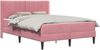 vidaXL Bettgestell mit Matratze mit Kopfteil Rosa 140 x 190 cm Samt 3414864 Bild 2
