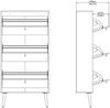 Dmora Schuhschrank Fung, Schuhregal, Mehrzweck-Eingangsgarderobe, Möbel für Schuhe, 70x24 h139 cm, Weiß Bild 3