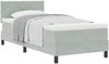 vidaXL Boxspringbett mit Kopfteil Hellgrau 90 x 200 cm Samt 3339212 Bild 2