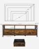 VASAGLE Fernsehtisch, TV-Ständer für Fernseher bis zu 65 Zoll, reichlich Stauraum, 147 x 40 x 50 cm, braun-schwarz Bild 5
