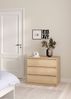 Dmora Kommode Kajiki, Mehrzweckkommode, Schlafzimmerkommode, Schrank mit Schubladen, 77x50 h68 cm, Eiche Bild 2