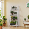Bücherregal im Leiterdesign mit 4 Ebenen, MDF-Holzwerkstoff, Weiß Bild 4