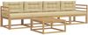 vidaXL Outdoor-Sofagarnitur mit Kissen 4 pcs Weiß und Beige 3386012 Bild 2