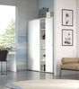 Dmora 2-türiger Kleiderschrank Alaysia, Kleiderschrank mit 2 Schiebetüren und 4 Regalen, moderne Mehrzweck-Schlafzimmermöbel, 100 % Made in Italy, 90 x 45 x 195 cm, Weiß, Bild 4