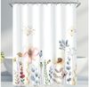 Agger Duschvorhang schimmelresistentes Textil,wasserabweisend,Blumen- und Pflanzenmotiv Breite 180 cm, für Badezimmer und Badewanne, waschbarer Polyester-Badvorhang Bild 4