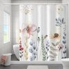 Agger Duschvorhang schimmelresistentes Textil,wasserabweisend,Blumen- und Pflanzenmotiv Breite 180 cm, für Badezimmer und Badewanne, waschbarer Polyester-Badvorhang Bild 3
