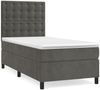 vidaXL Boxspringbett mit Matratze Dunkelgrau 90x200 cm Samt 3143242 Bild 2