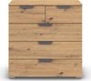 rauch Schubkastenkommode Sideboard Schubladenkommode COSTA mit farblich passenden Metallgriffen (in 2 Griff-Farben, Breite 80 cm), fünf praktische und geräumige Schubladen MADE IN GERMANY Bild 2