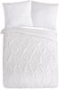 Pure Microfaser Bettwäsche 135 X 200 cm + 1- 80 X 80 cm Elegance luxury stitching pleats weiß Bild 5