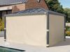 PRIMEYARD Gartenpavillon 3x4 m mit Polycarbonatdach - Hardtop Pavillon mit 4 Seitenteilen in Champagner Bild 3