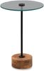 Beistelltisch >Pori< in Schwarz, Akaziefarben, Holz, Metall, Glas - 53x35 (HxD) Bild 2
