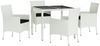 vidaXL 5-tlg. Garten-Essgruppe mit Kissen Weiß Poly Rattan 3187341 Bild 3