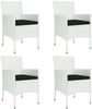 vidaXL 5-tlg. Garten-Essgruppe mit Kissen Weiß Poly Rattan 3187341 Bild 4
