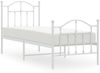 vidaXL Bettgestell mit Kopf- und Fußteil Metall Weiß 75x190 cm 353496 Bild 2