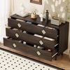 Merax Sideboard Eleganter 6-Schubladen Schminktisch mit Rattan-Griff, für Schlafzimmer & Wohnzimmer – Praktischer Stauraum & Stabilität, Holzfarbe Bild 2