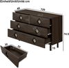 Merax Sideboard Eleganter 6-Schubladen Schminktisch mit Rattan-Griff, für Schlafzimmer & Wohnzimmer – Praktischer Stauraum & Stabilität, Holzfarbe Bild 4
