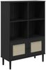 vidaXL Bücherschrank SENJA Rattan-Look Schwarz 90x35x130cm Kiefernholz 358063 Bild 2